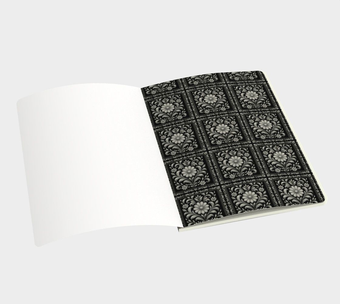 Midnight Silver Garden notebook
