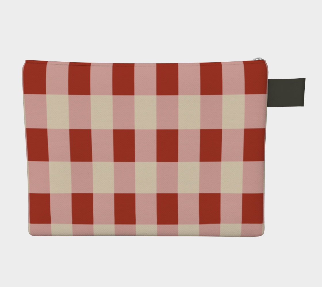 Red Gingham Zipper Carry-all Bag