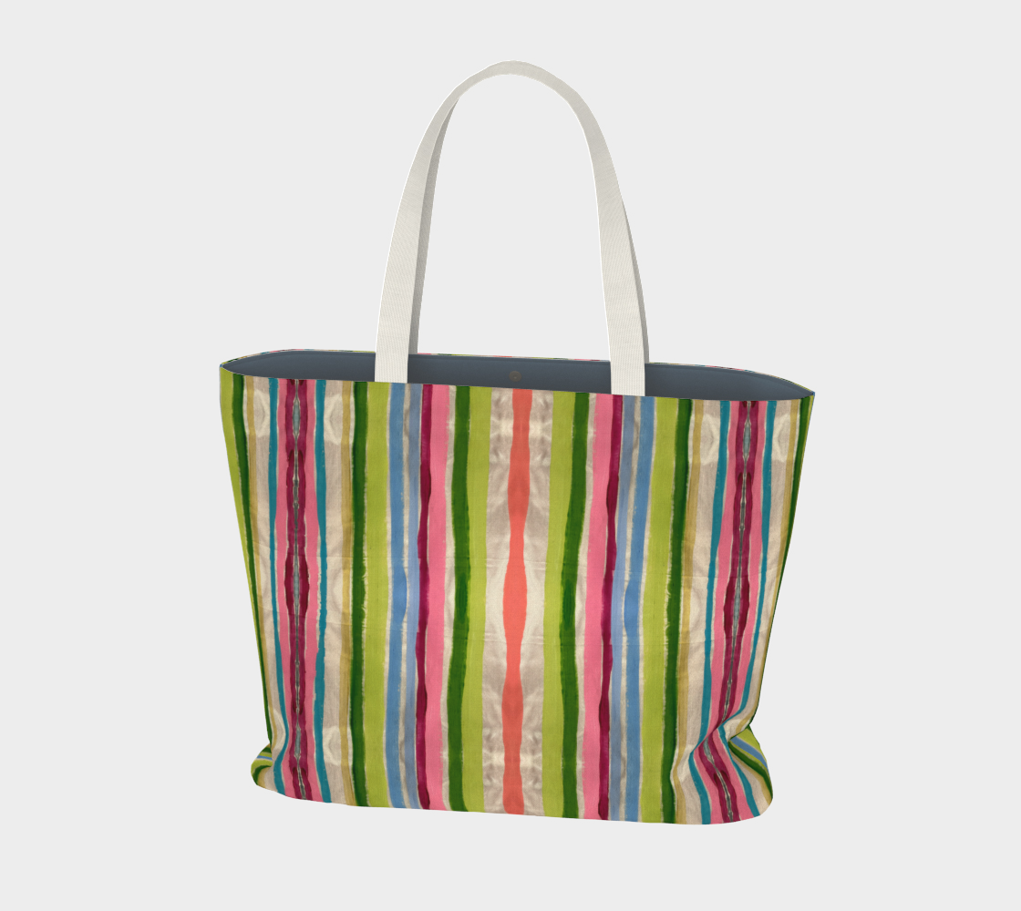 Pinstripe Pop Tote Bag