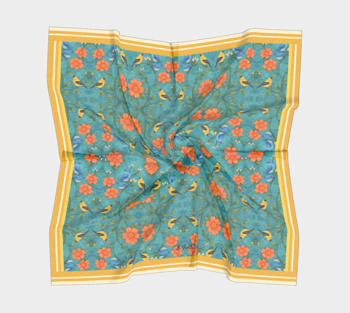 Island Songbird Garden Silk Square Scarf