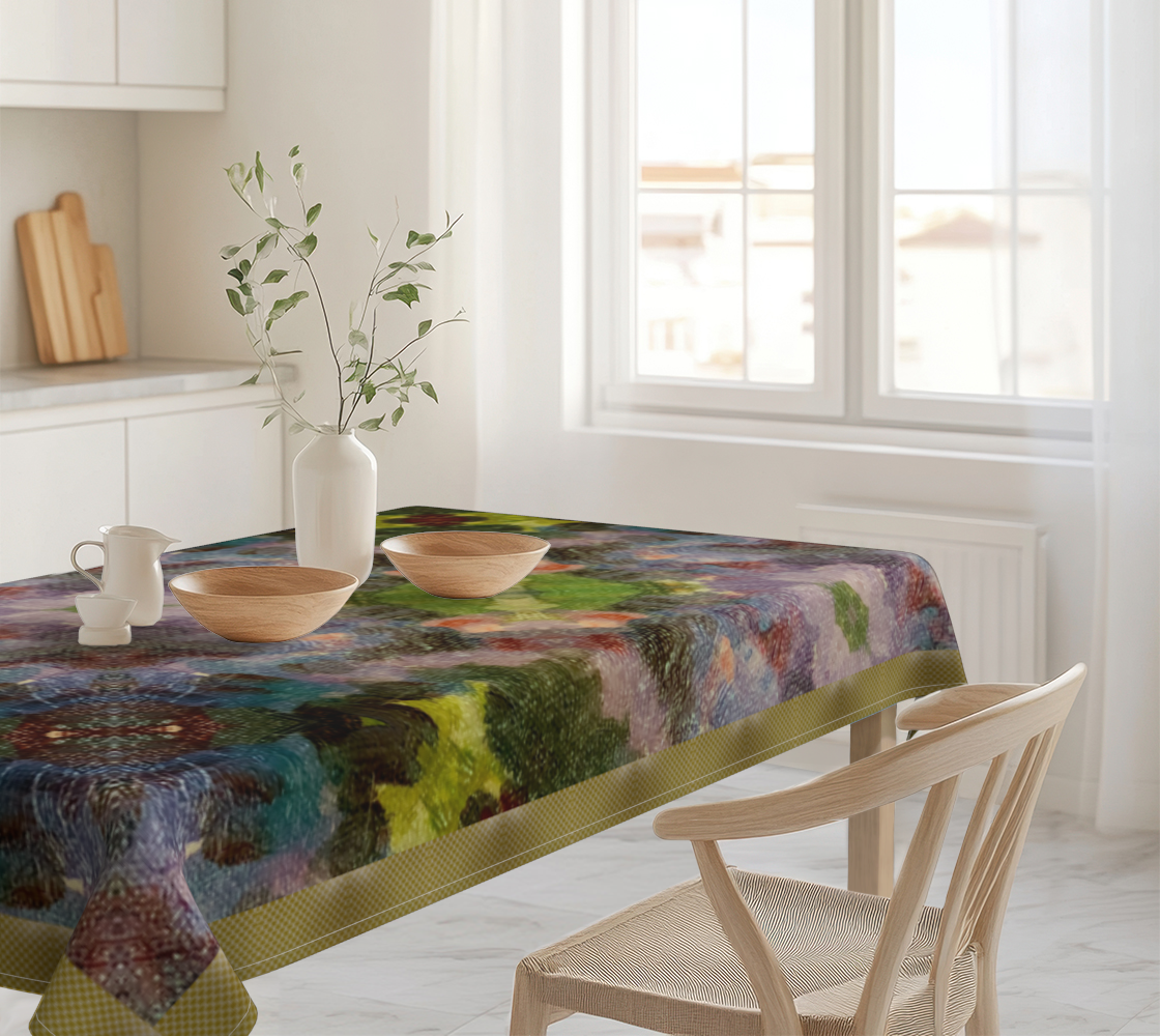 Lilac Waterlilies 60 x 90 Tablecloth with Gold Border