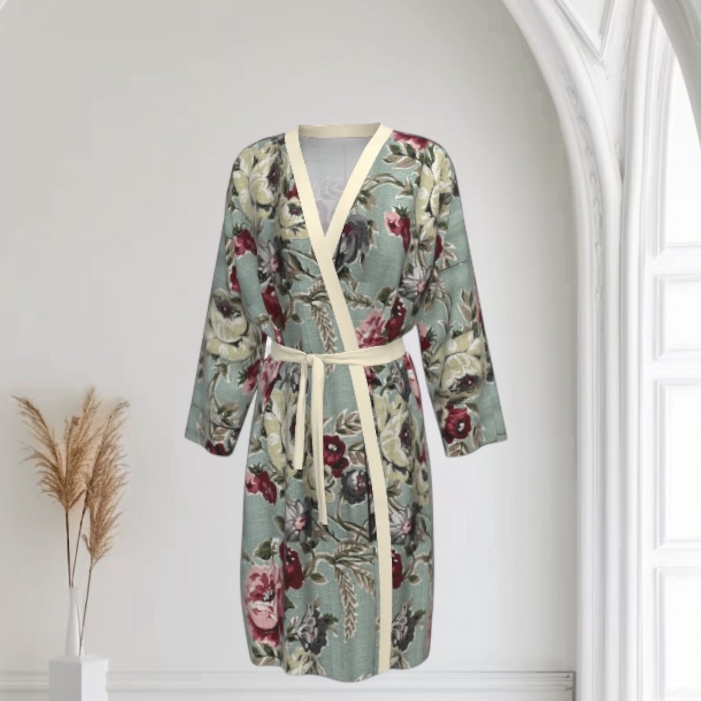 Sea Foam Roses Robe