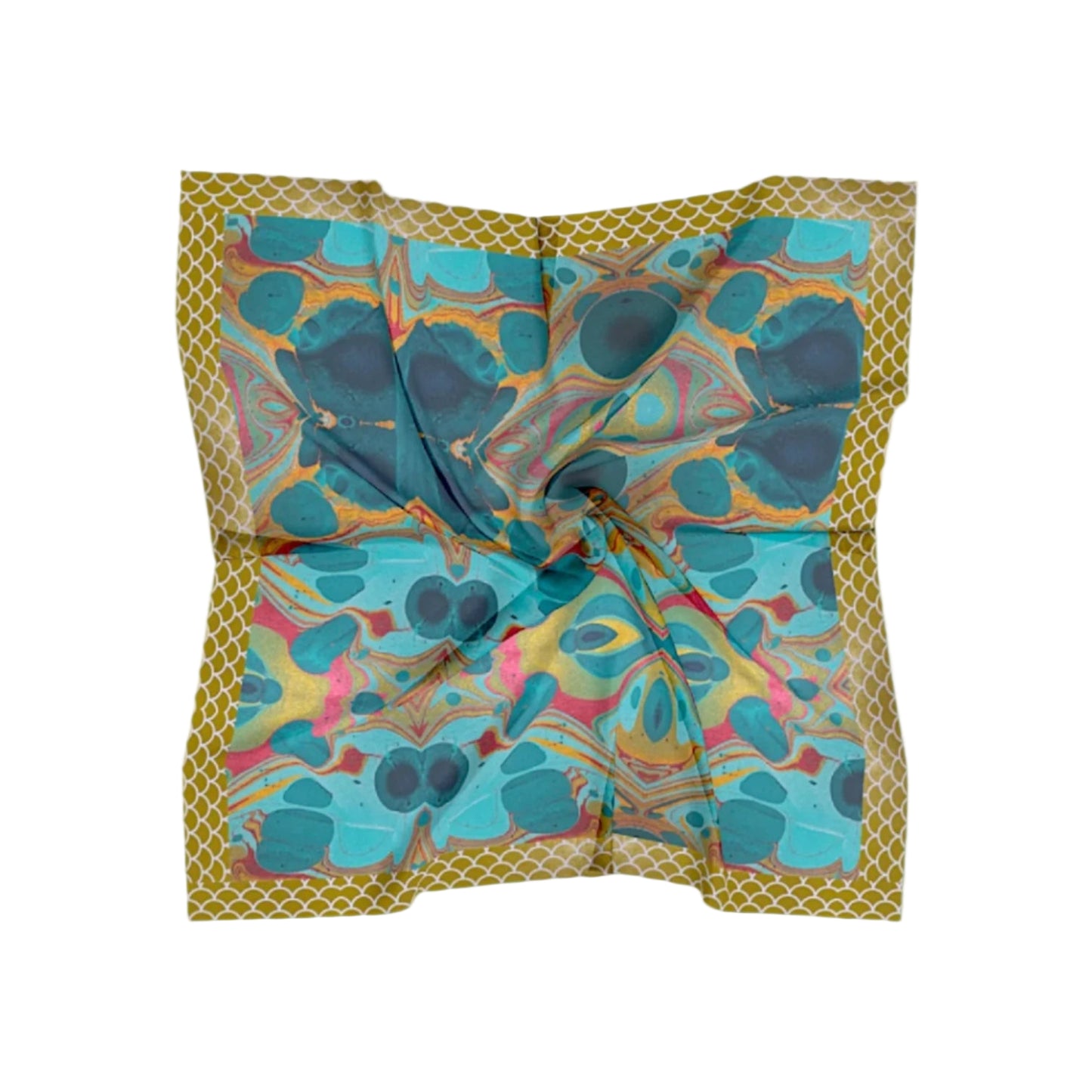Gilded Currents Butterfly Silk Square Scarf