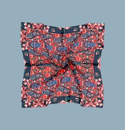 Somerset Roses Damask Silk Square Scarf
