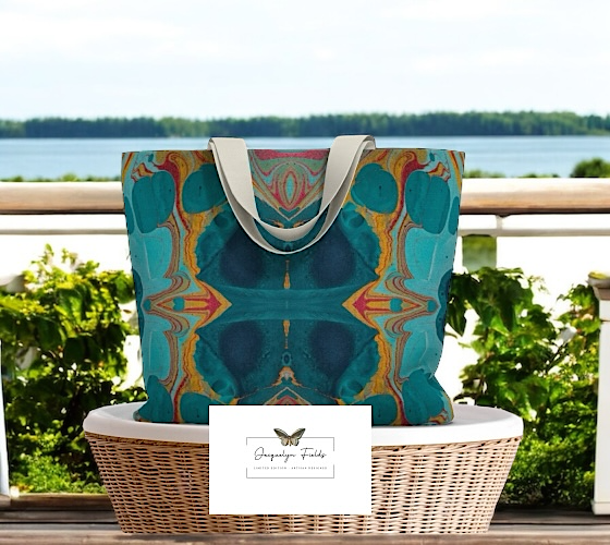 Gilded Currents Butterfly Tote Bag
