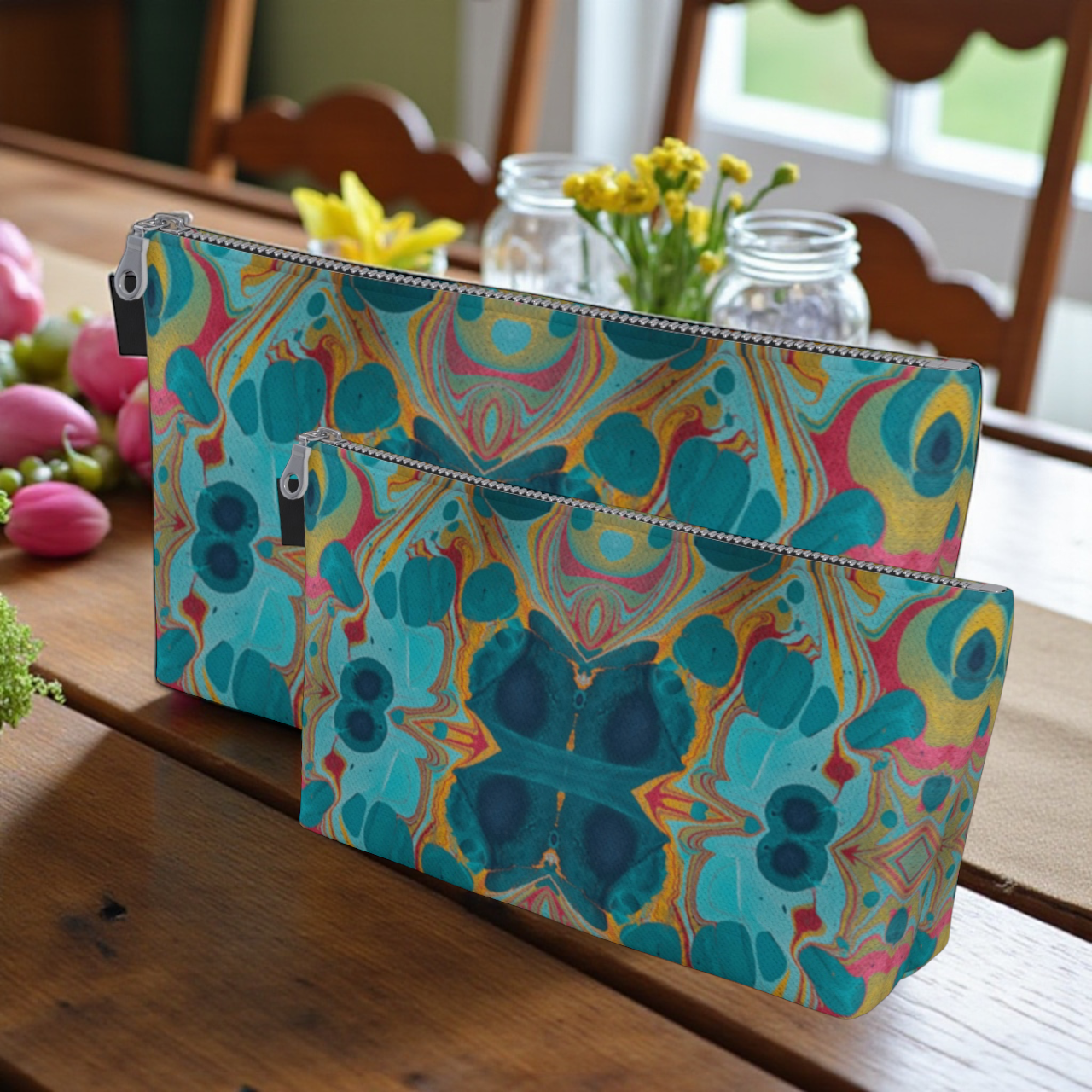 Gilded Currents Butterfly Makeup Bag