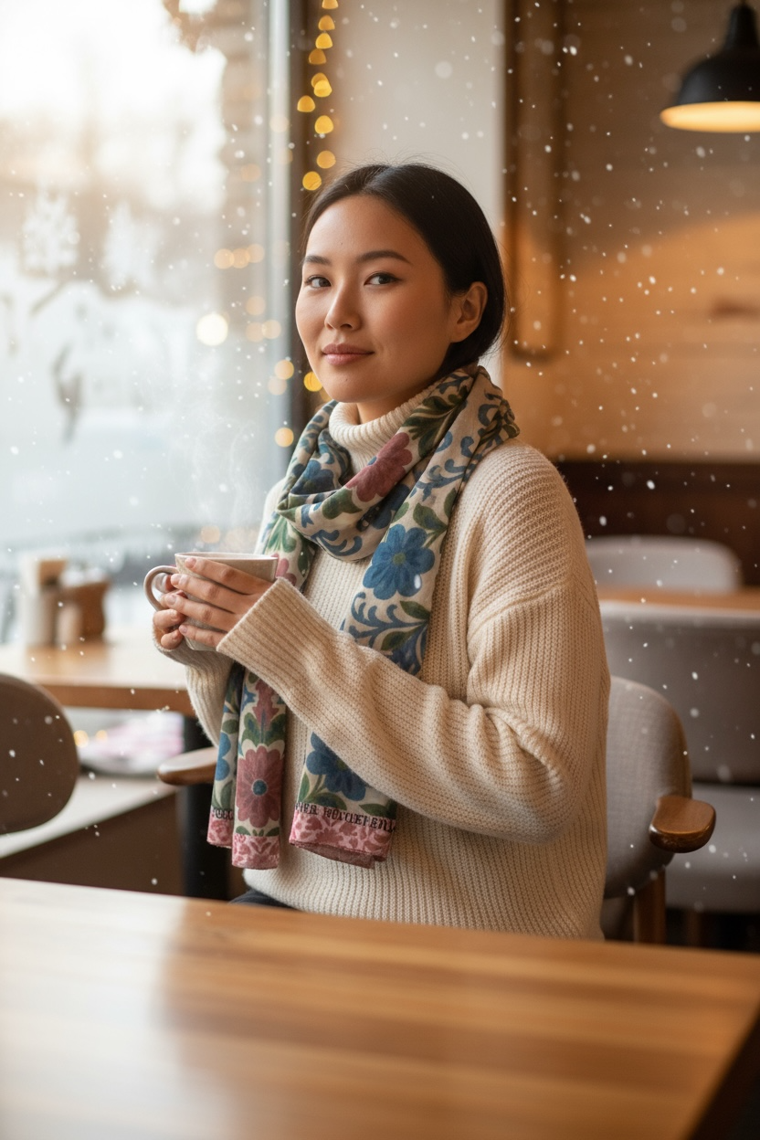 Jardin Provencale Blush Long Silk Scarf