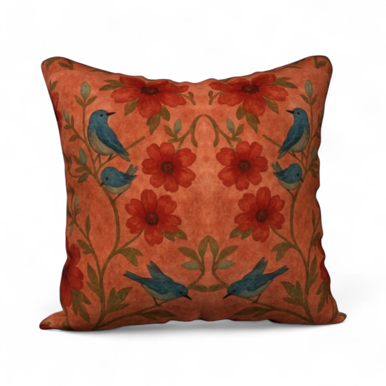 Songbird Bloom Terracotta 18 x 18 Pillow Cover