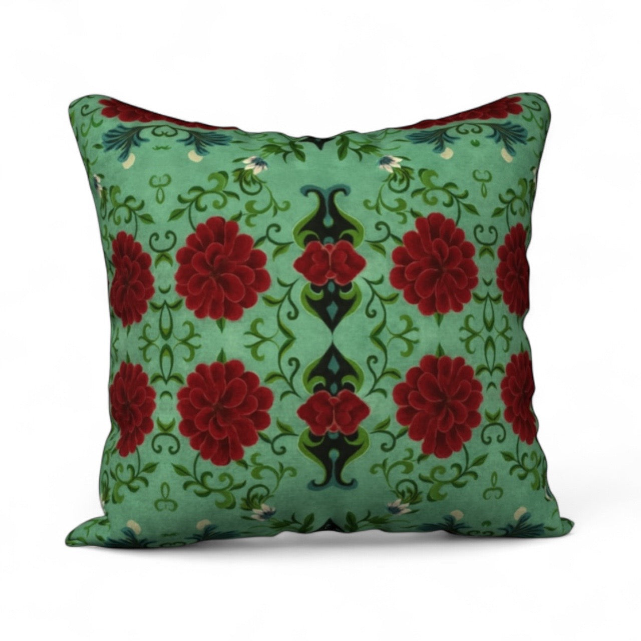 Imperial Peonies Mint 18 x 18 Pillow Cover