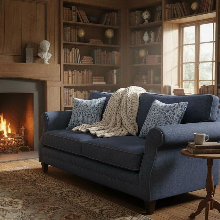 Blue Pomegranate 22x 22 Pillow Cover