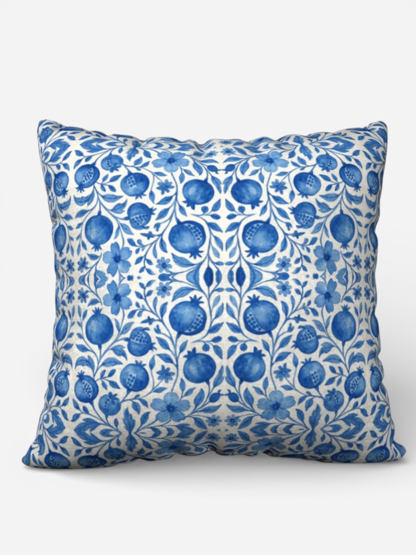 Blue Pomegranates 22 x 22 Pillow Cover