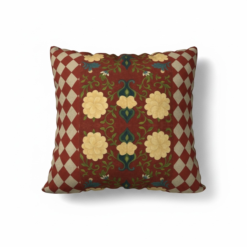 Marquesa Peonies Cranberry Harlequin 22 x 22 Pillow Cover