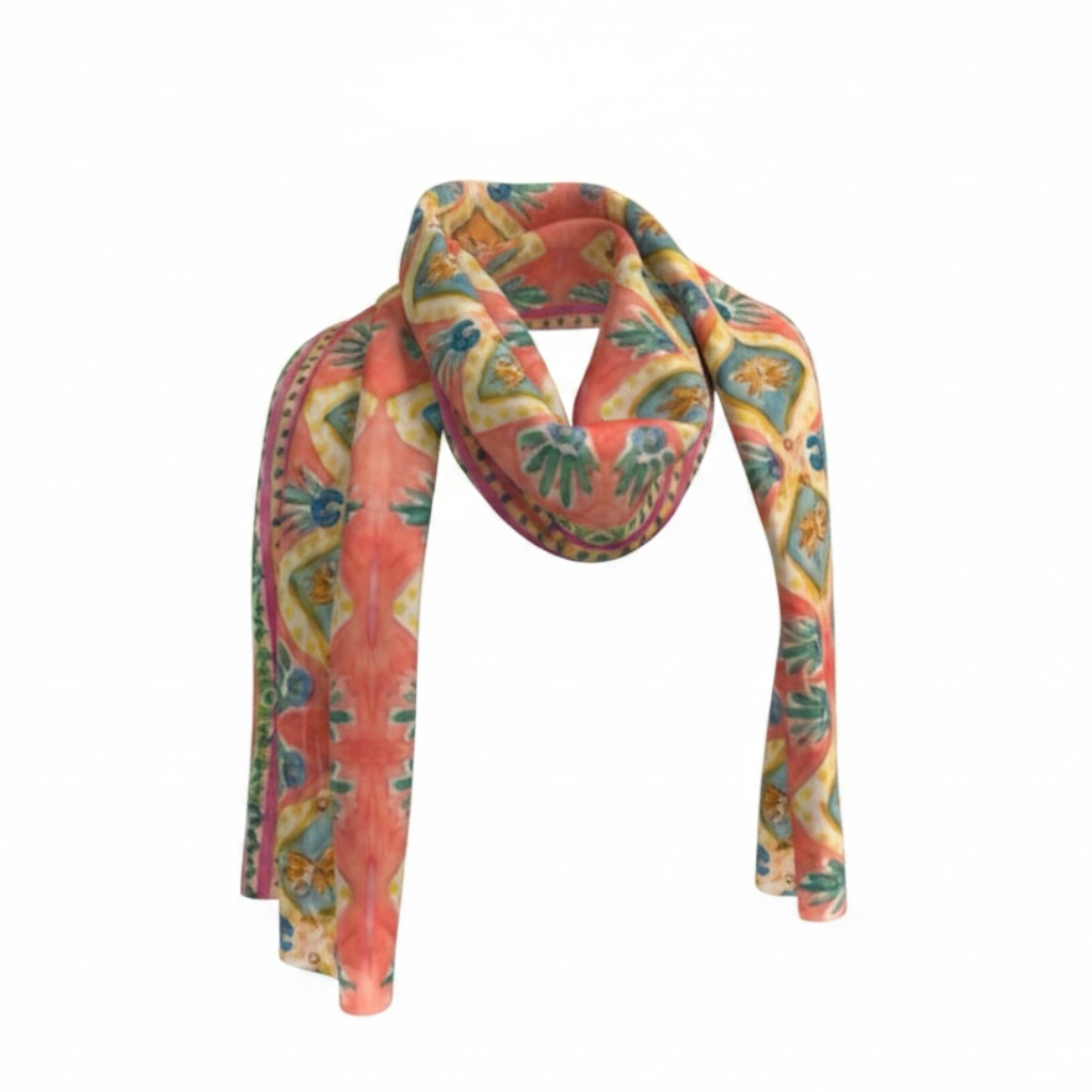 Island Diamonds Silk Long Scarf