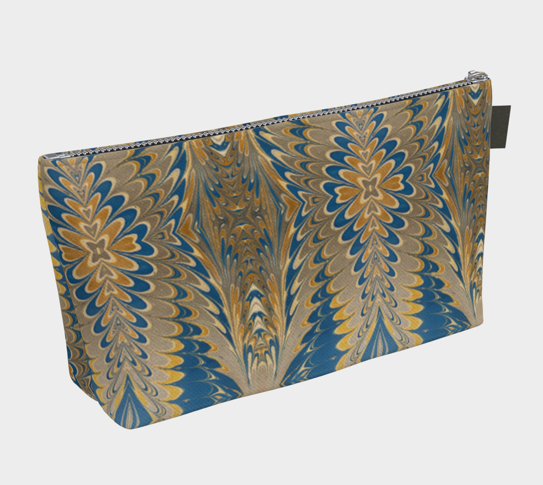 Prussian Blue Swirl Makeup Bag
