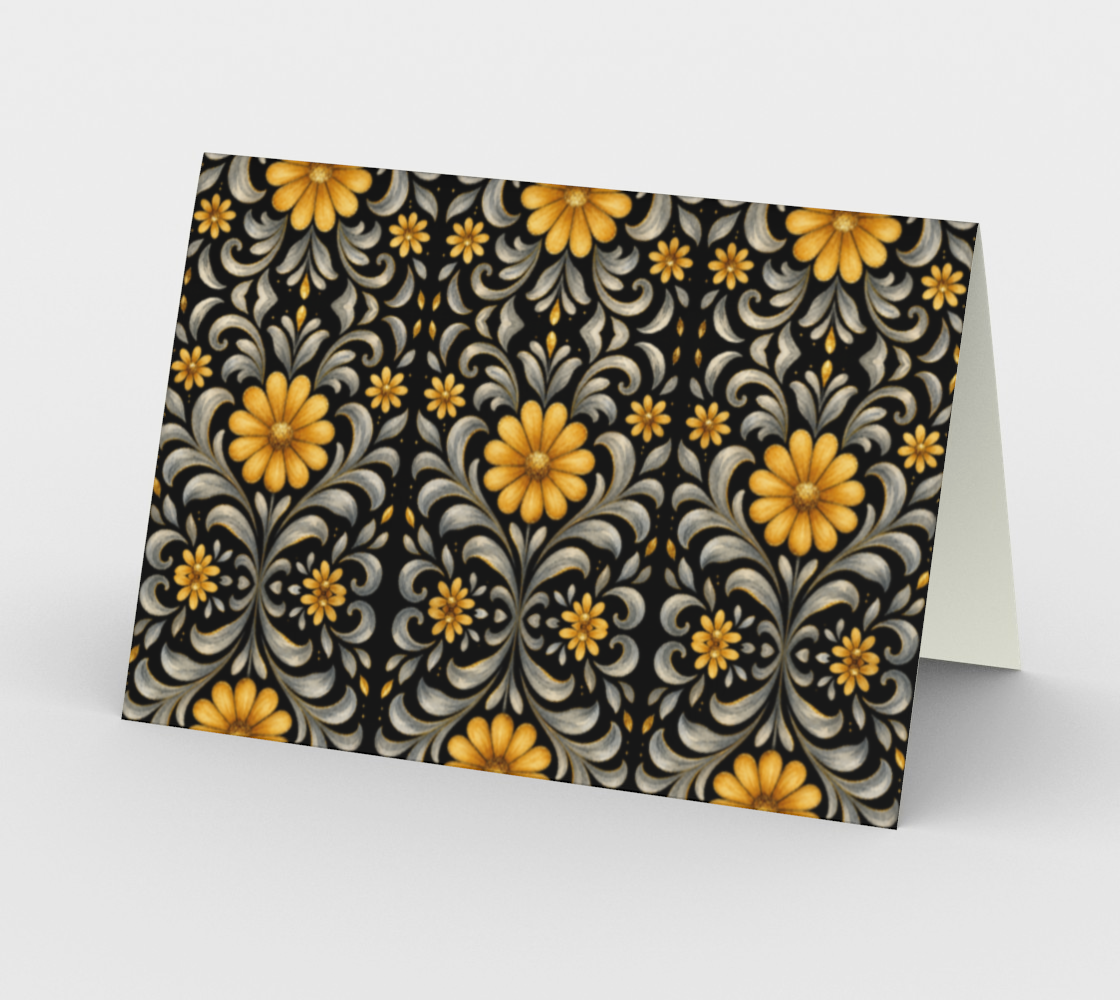 Midnight Silver Garden note card