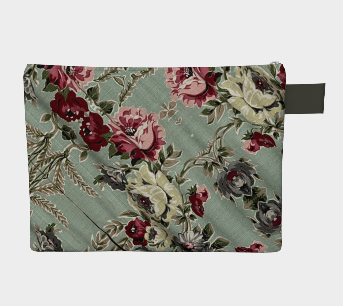 Seafoam Roses Zipper Carry-all Bag