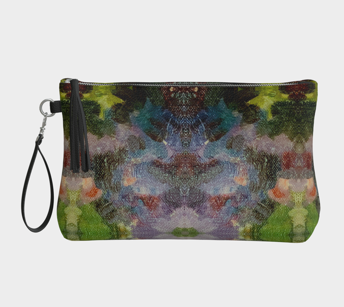 Lilac Waterlilies Clutch Wristlet