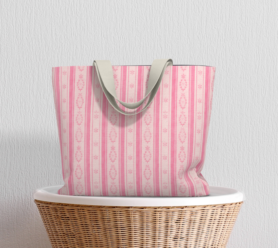 Swedish Folk Stripe Pink Tote Bag