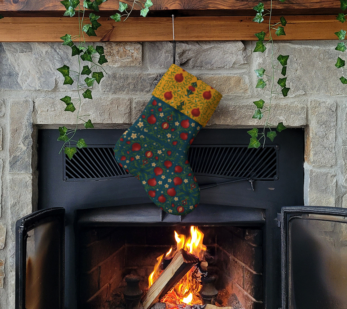 WINTER POMEGRANATES holiday stocking