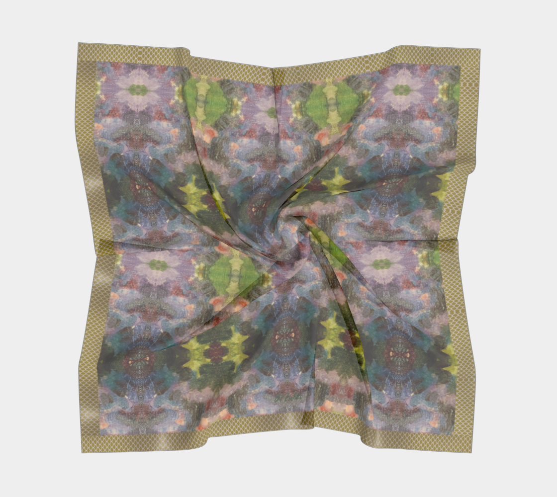 Lilac Waterlilies Silk Square Scarf