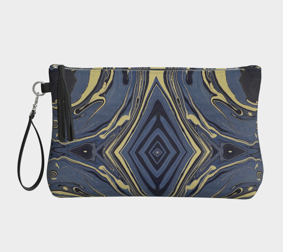 Mendocino Blues Diamond Vegan Leather Clutch