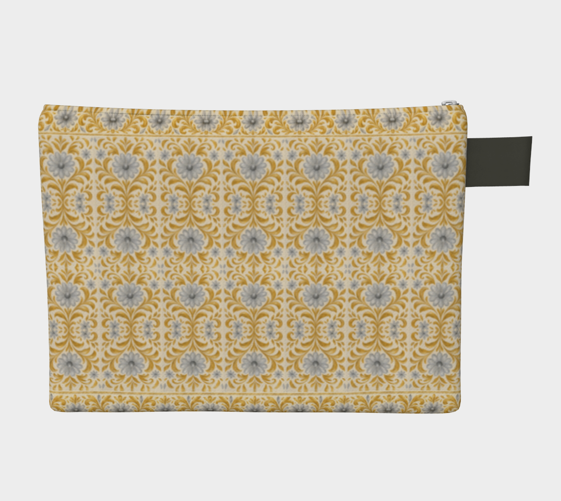 Gilded Garden Damask zipper carry all bag 1