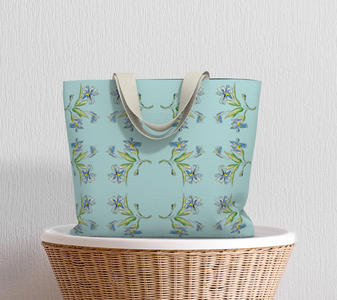 Blue Iris Mint Tote Bag