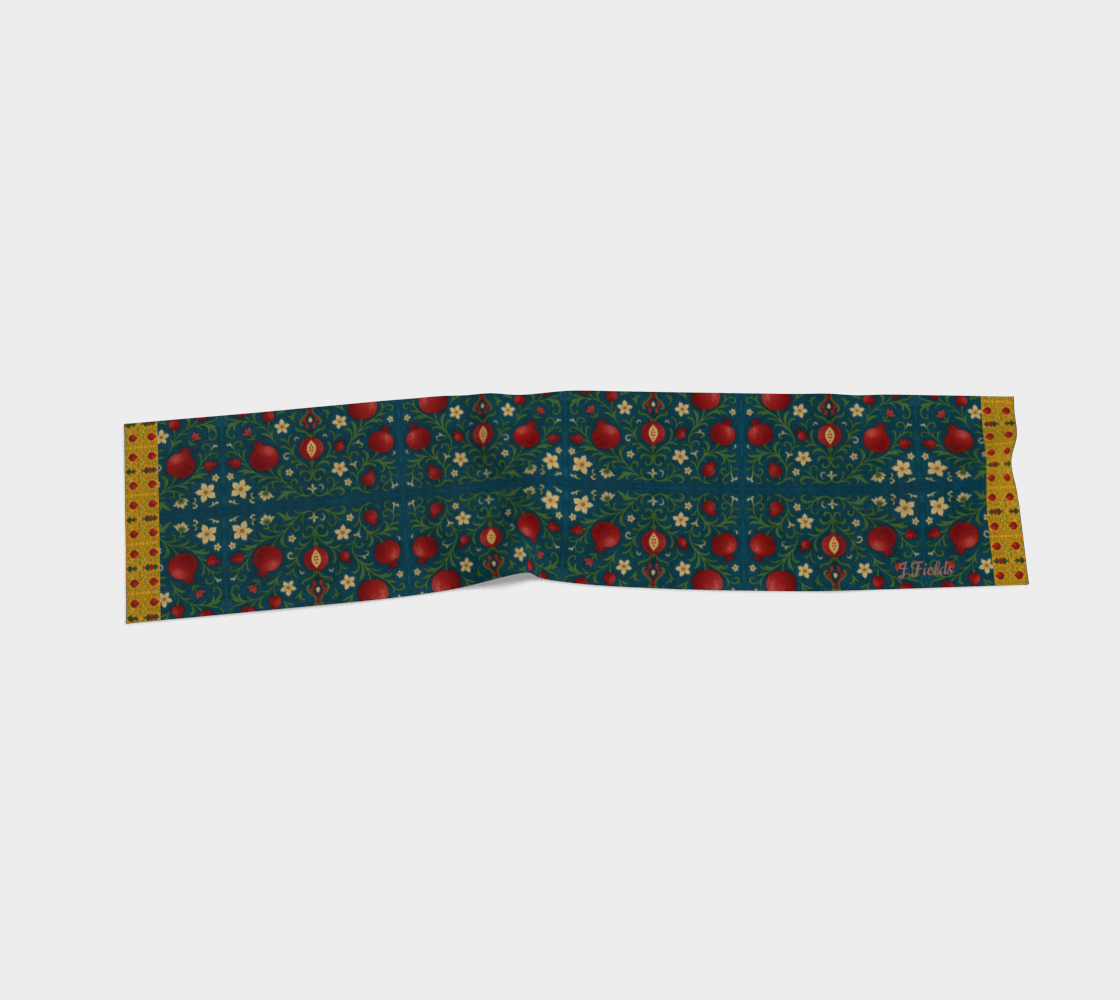 WINTER POMEGRANATES 16 x 72 long scarf