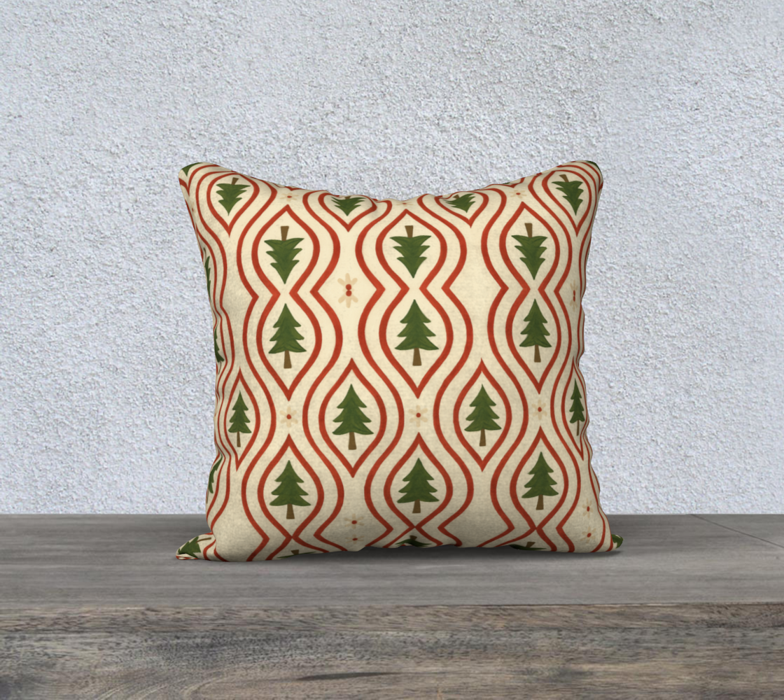 Evergreen Glow xmass trees 18 x 18 pillow