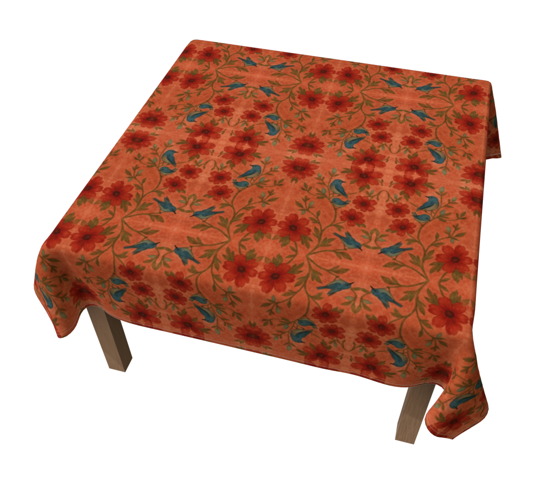 Songbird Bloom Terracotta 60 x 60 Tablecloth