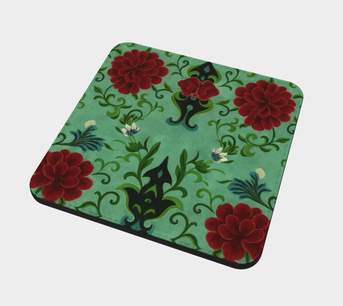 Imperial Peonies Mint Coaster