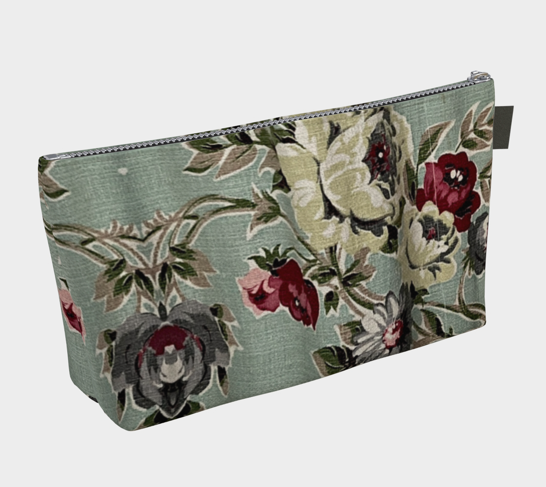 Seafoam Roses Makeup Bag