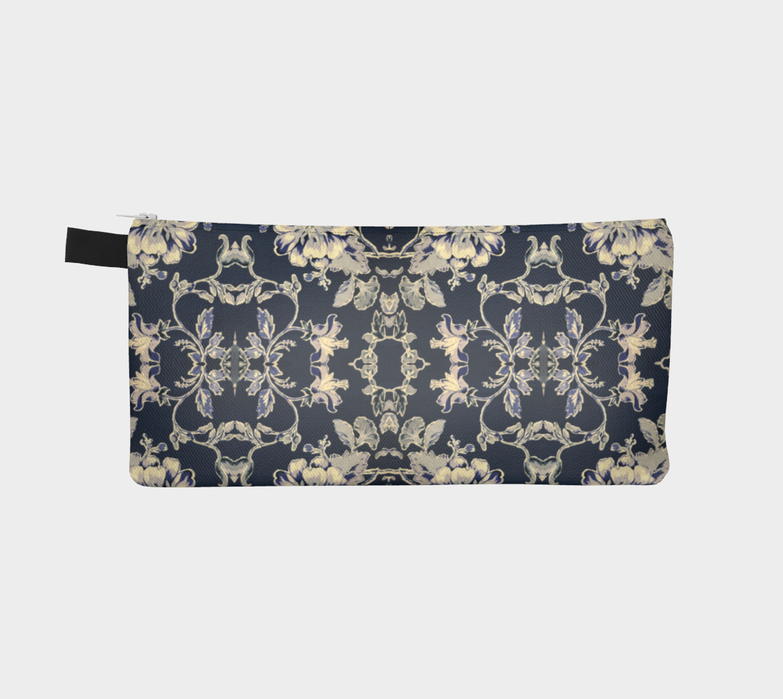 Blue Fleur Damask Pencil Case