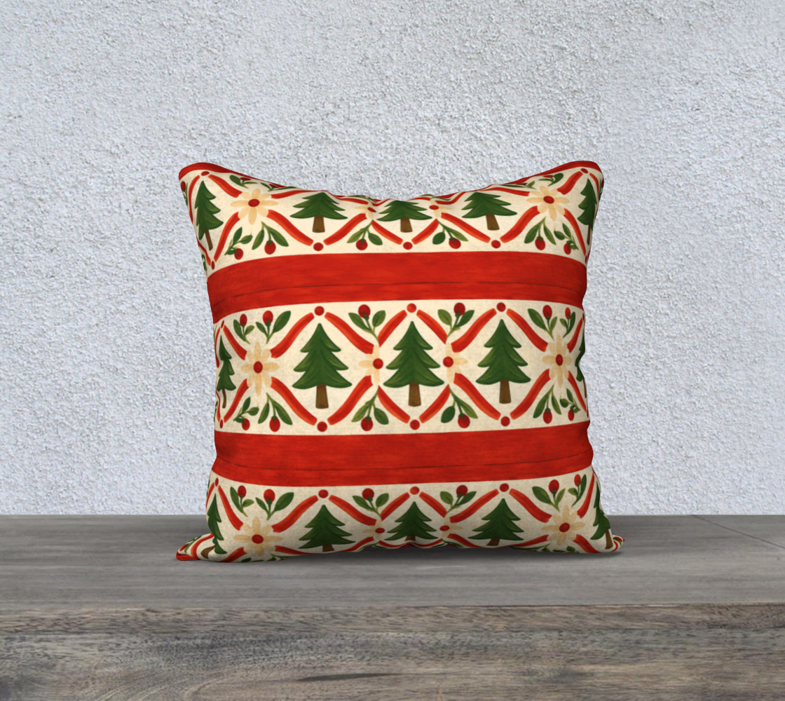evergreen glow banded 18 x 18 pillow