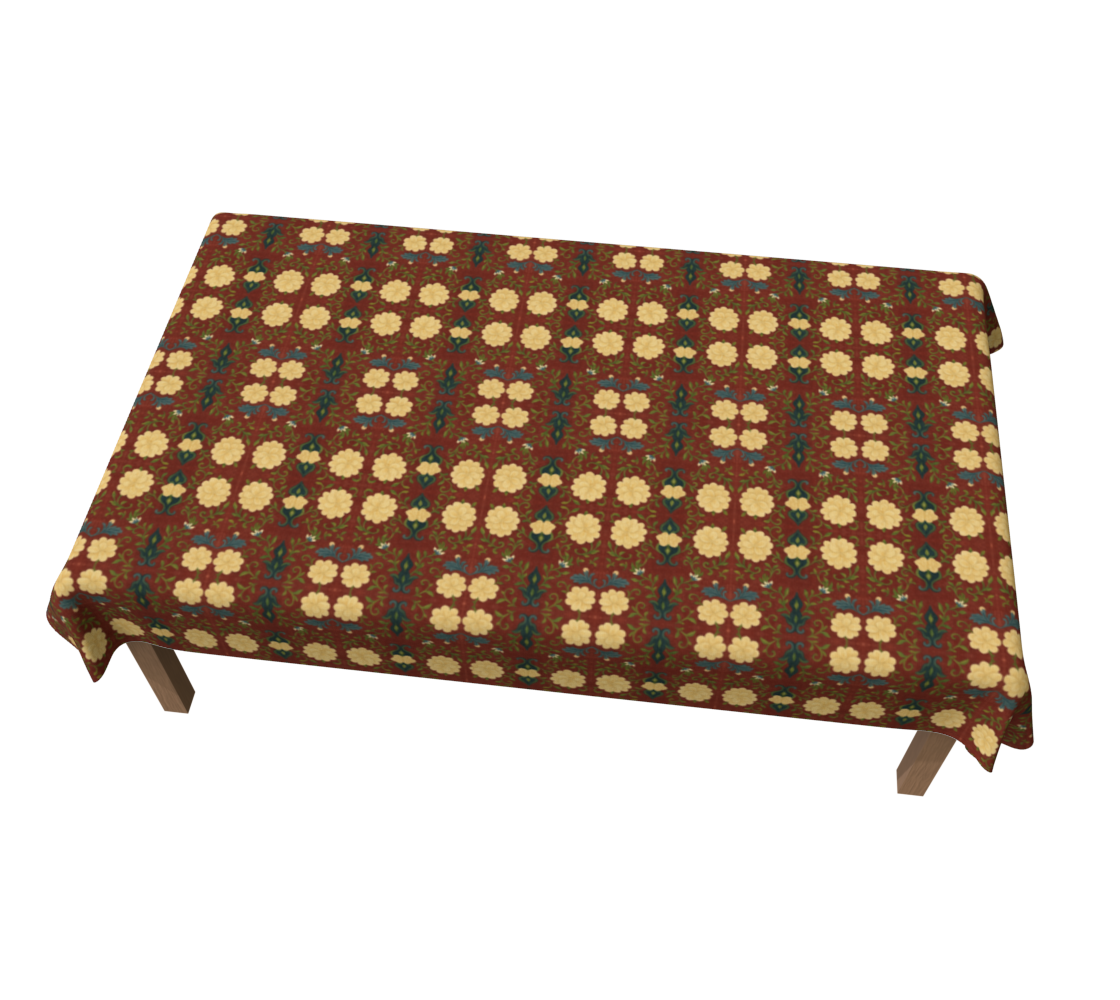 Imperial Peonies Cranberry 60 x 90 Tablecloth