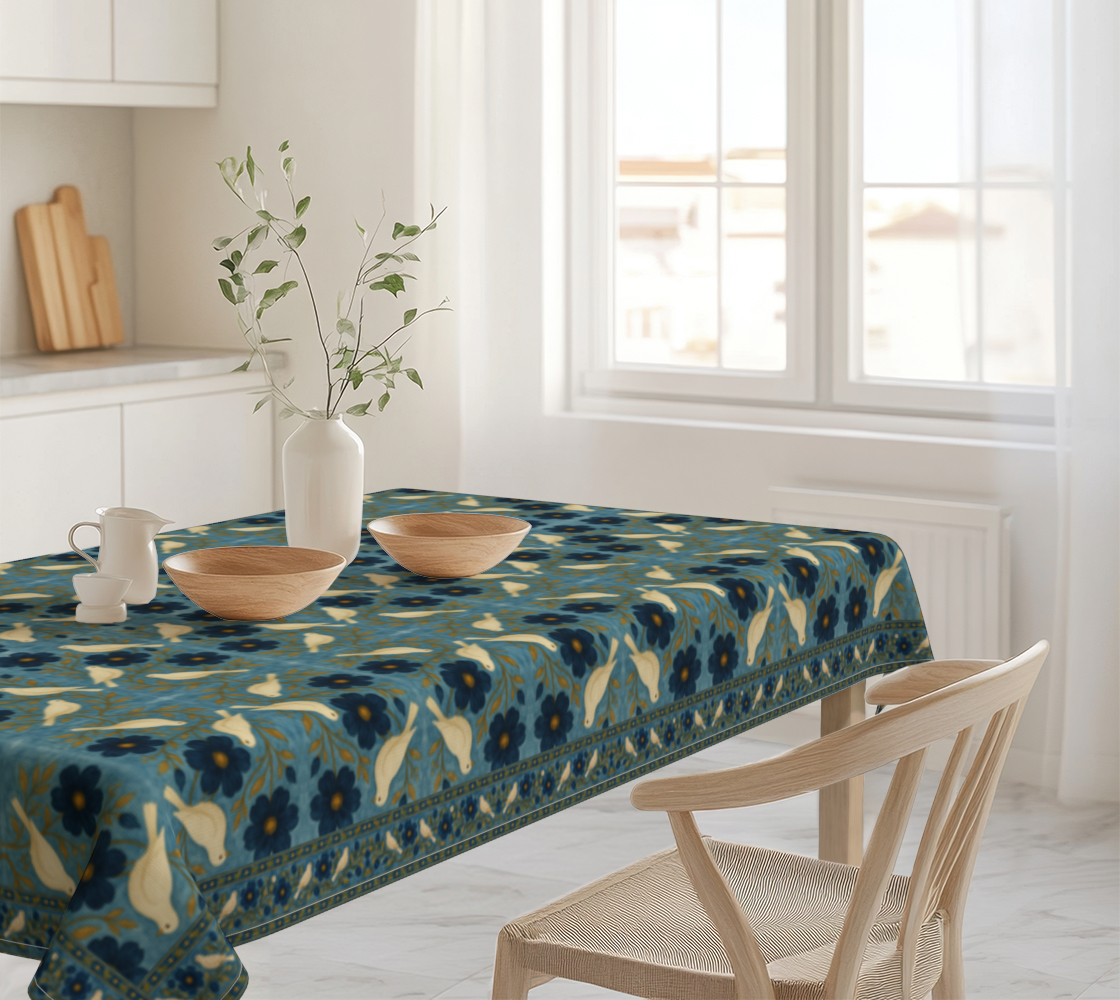 Doves of Peace banded 60 x 90 tablecloth