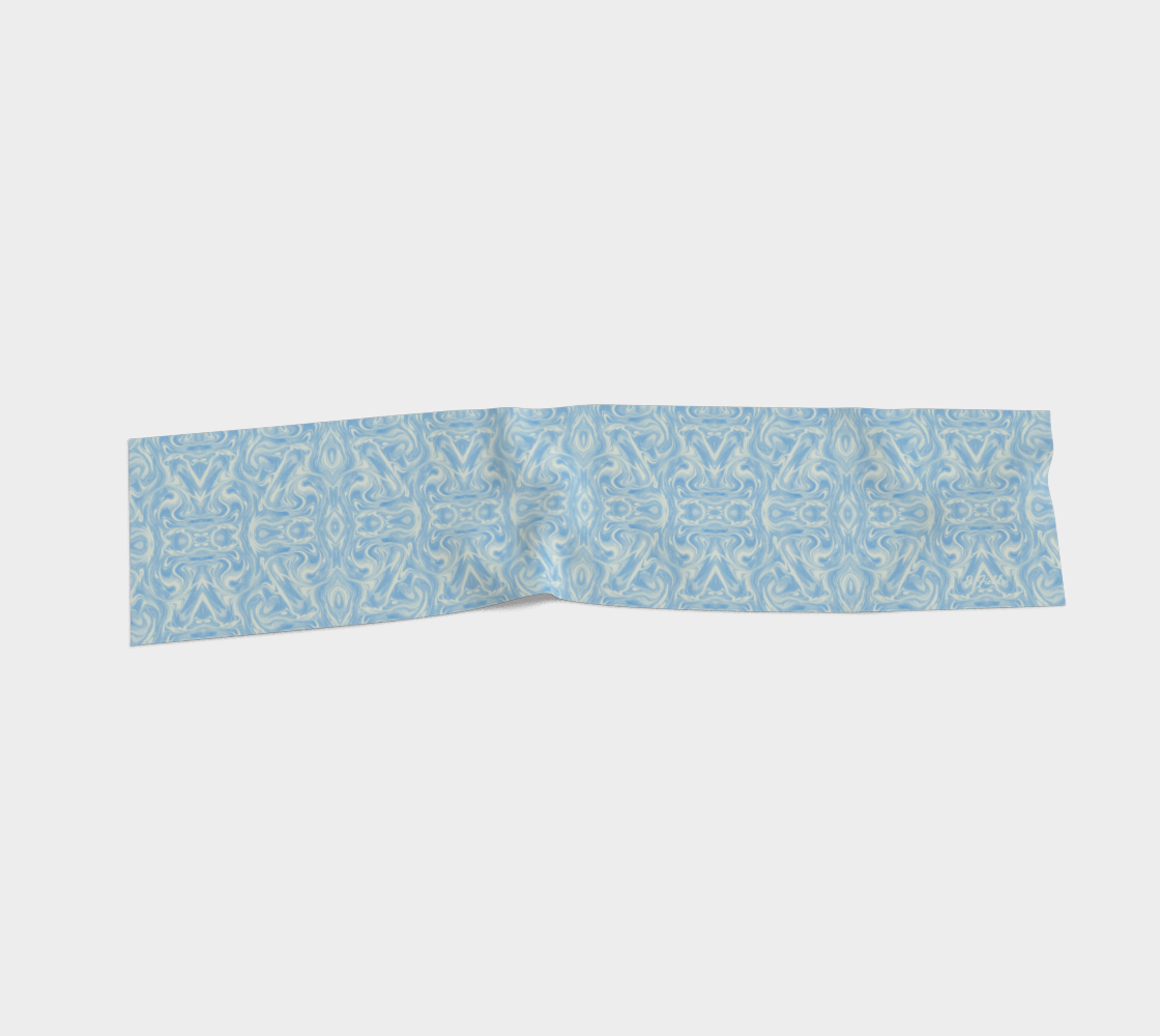 Blue Sky Swirl Silk Long Scarf