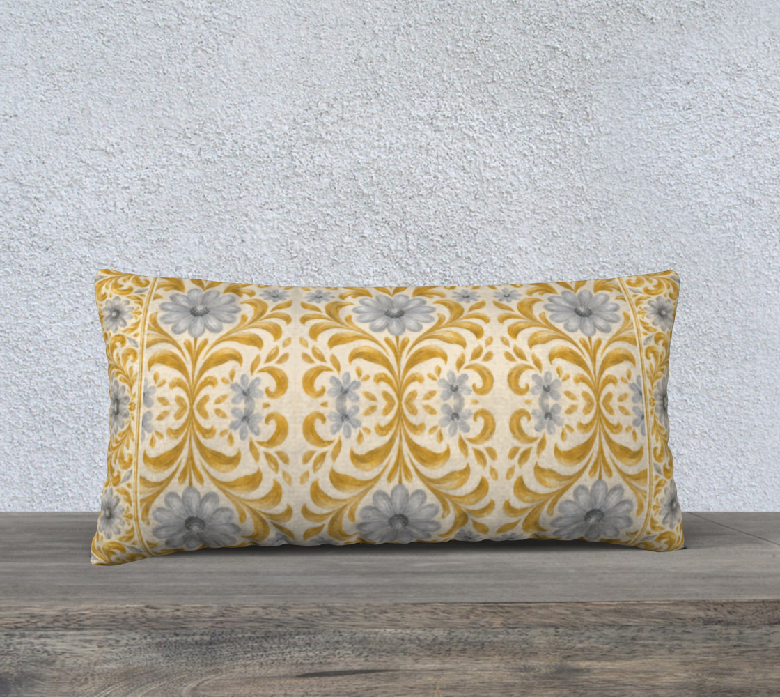 gilded gardens 24 x 12 with border pillow