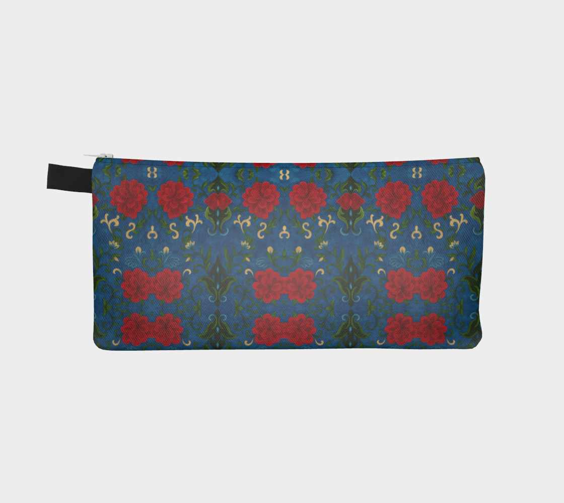 Imperial Peonies Sapphire Pencil Case