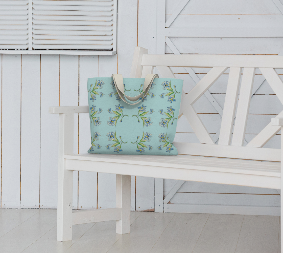 Blue Iris Mint Tote Bag