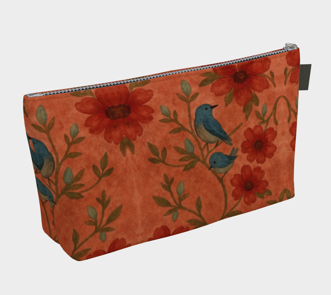 Songbird Bloom Terracotta Makeup Bag