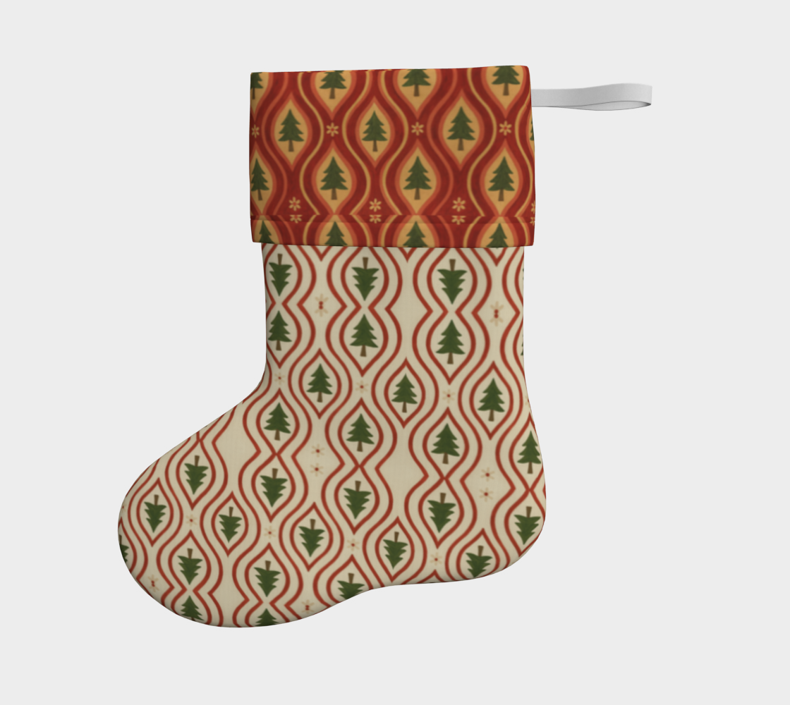 Evergreen Glow banded xmass trees stocking