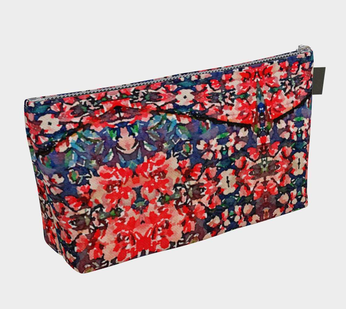 Somerset Roses Damask Makeup Bag