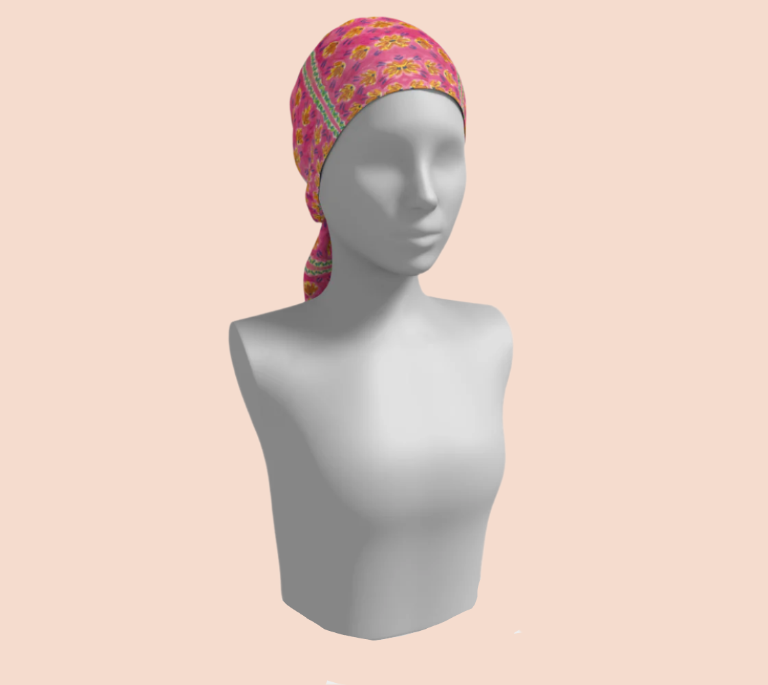 Pink Botanique Silk Long Scarf