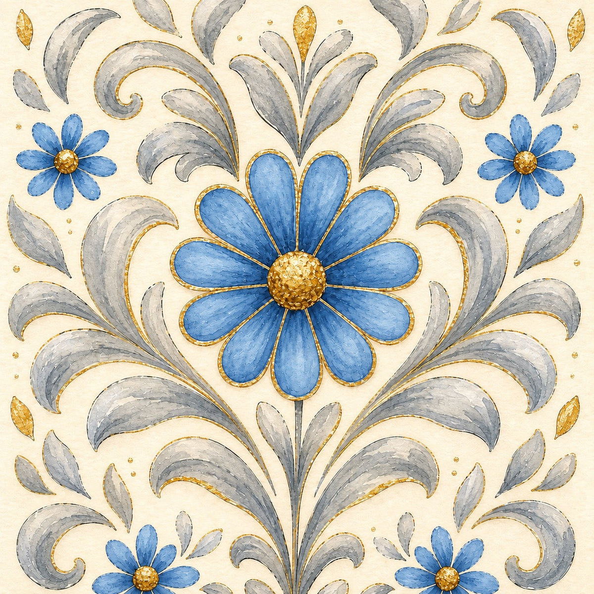 Gilded Azure Bloom Garden