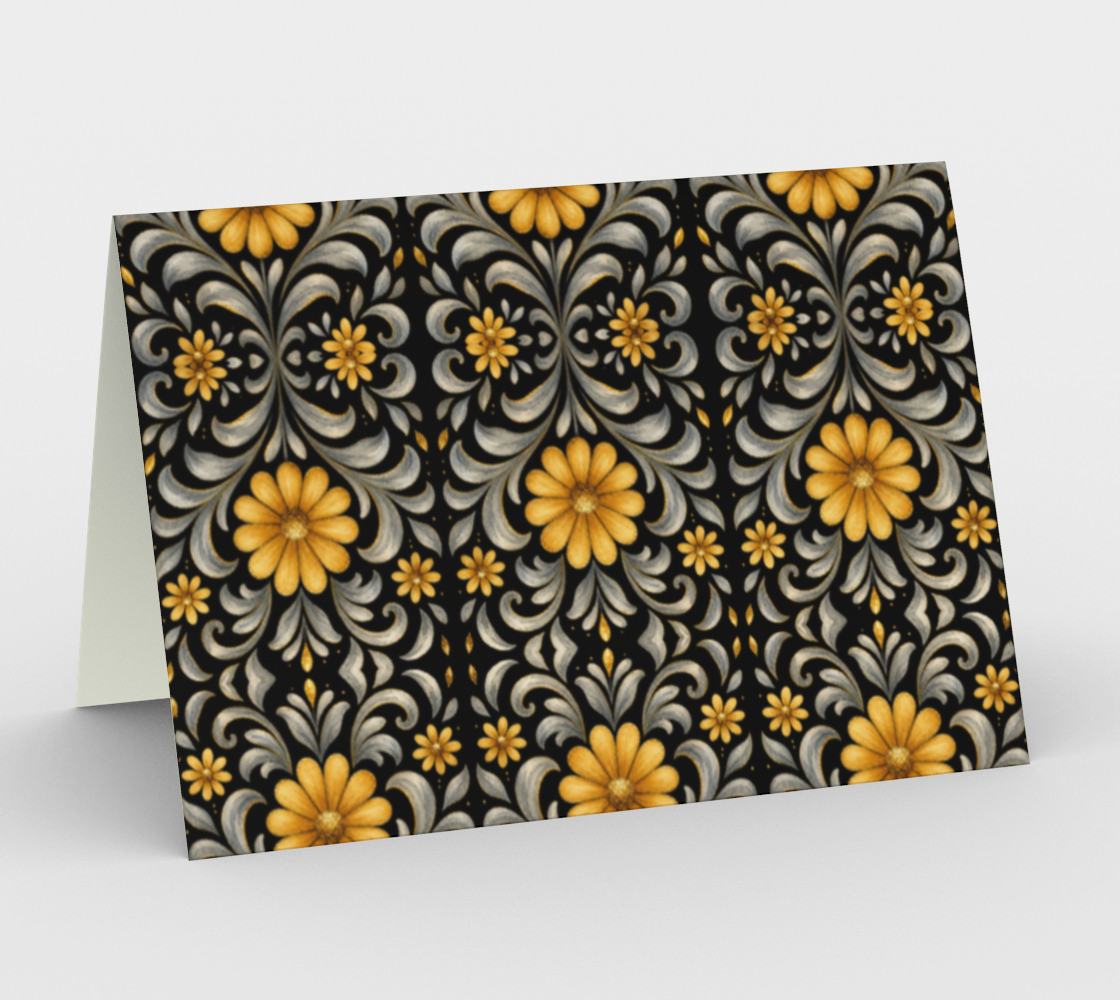 Midnight Silver Garden note card