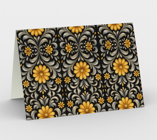 Midnight Silver Garden note card