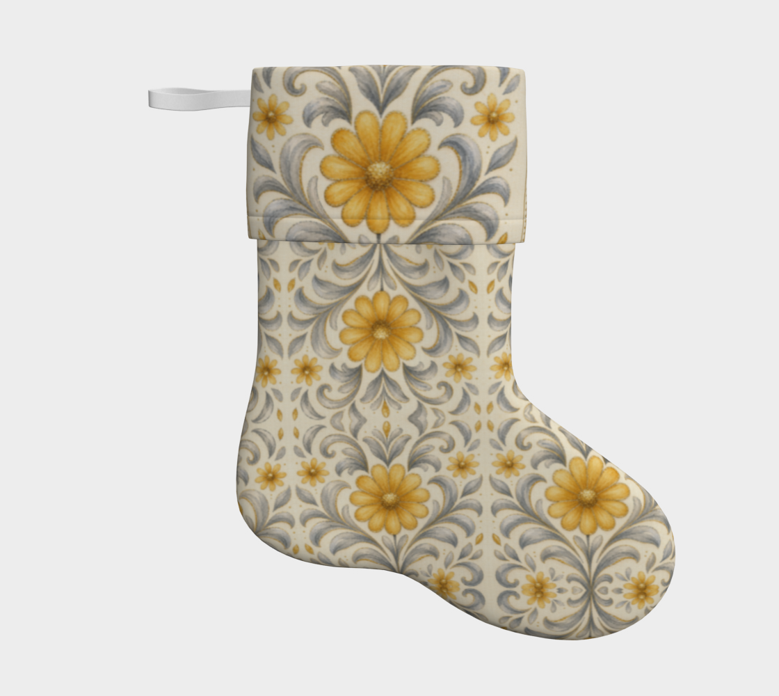 Silver Garden Holiday Stocking