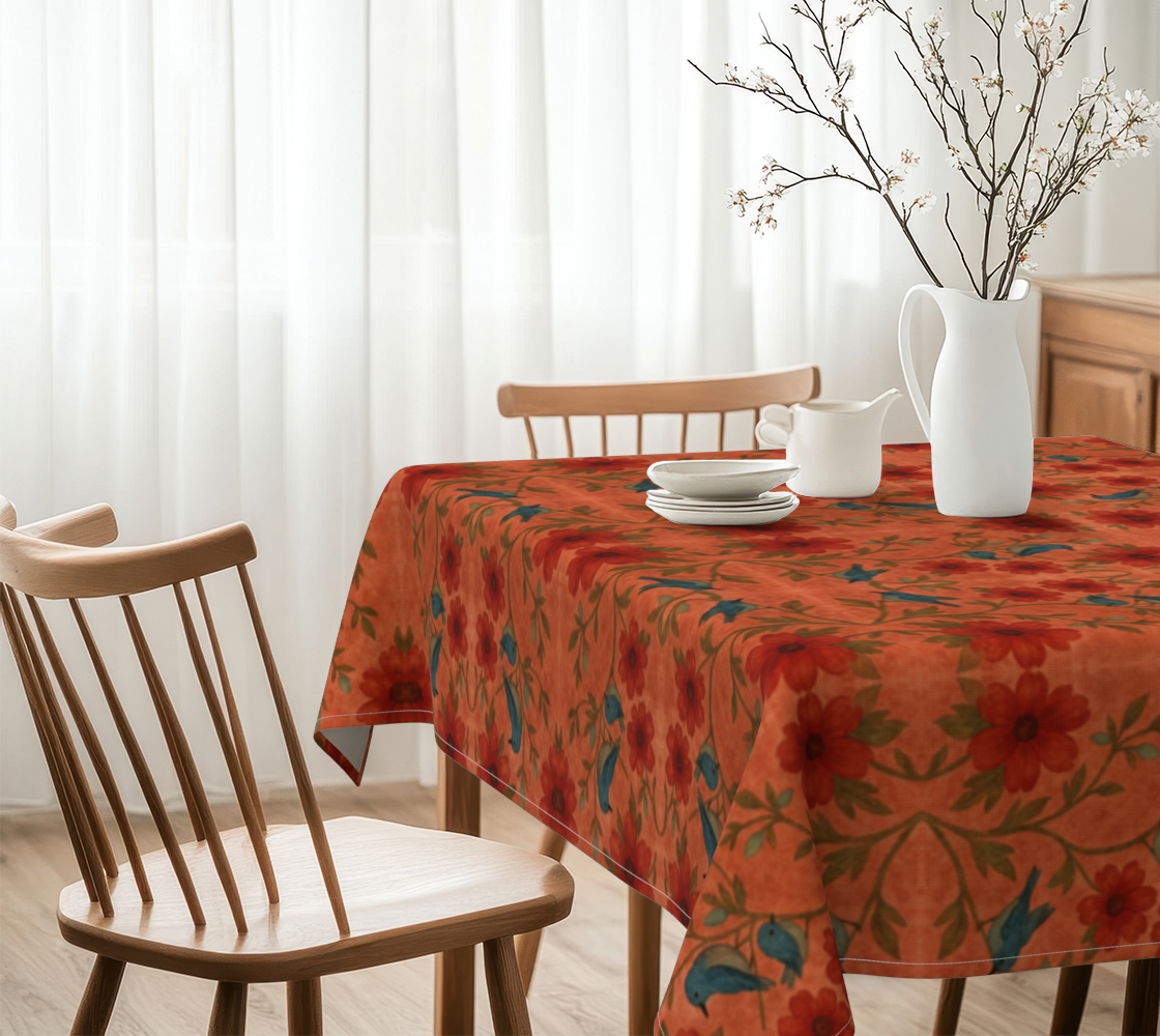 Songbird Bloom Terracotta 60 x 60 Tablecloth