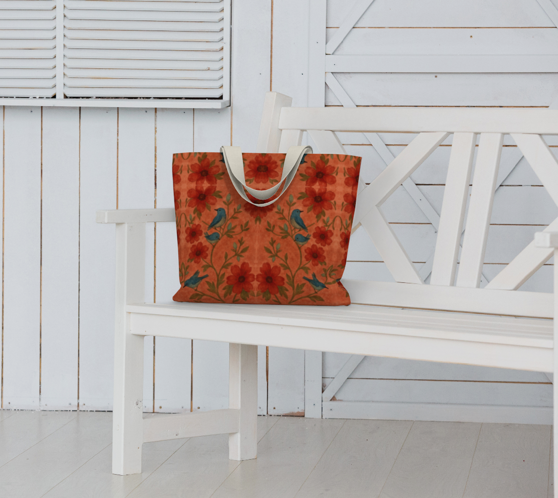 Songbird Bloom Terracotta Tote Bag